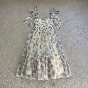 Floral midi purple floral dress